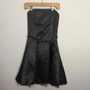 Jessica McClintock for Gunne Sax Black White Polka Dot Dress